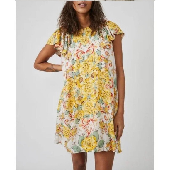 Free People Yara Printed Mini Dress Size XS NWT - Picture 1 of 6